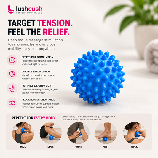 LushCush® Blue Spiky Massage Ball – Deep Tissue Trigger Point Massage Ball