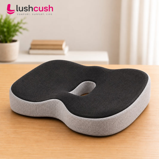 LushCush® Ergonomic Memory Foam Coccyx Seat Cushion
