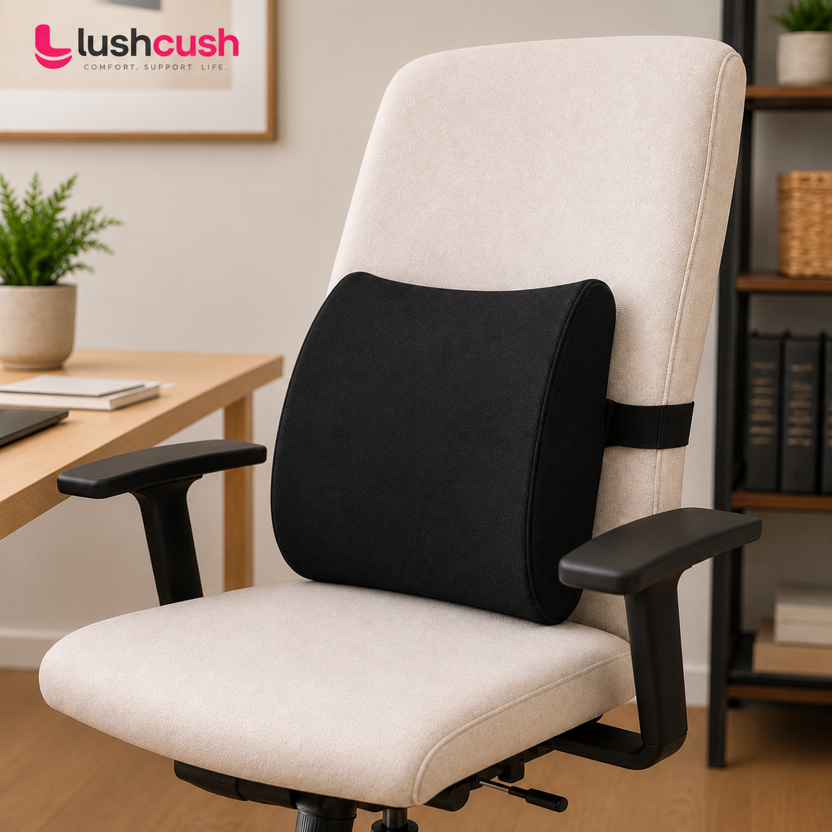 Memory foam lumbar support pillow for office chair and desk chair