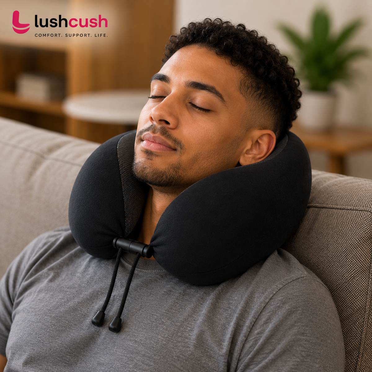 Portable memory foam neck pillow for long journeys