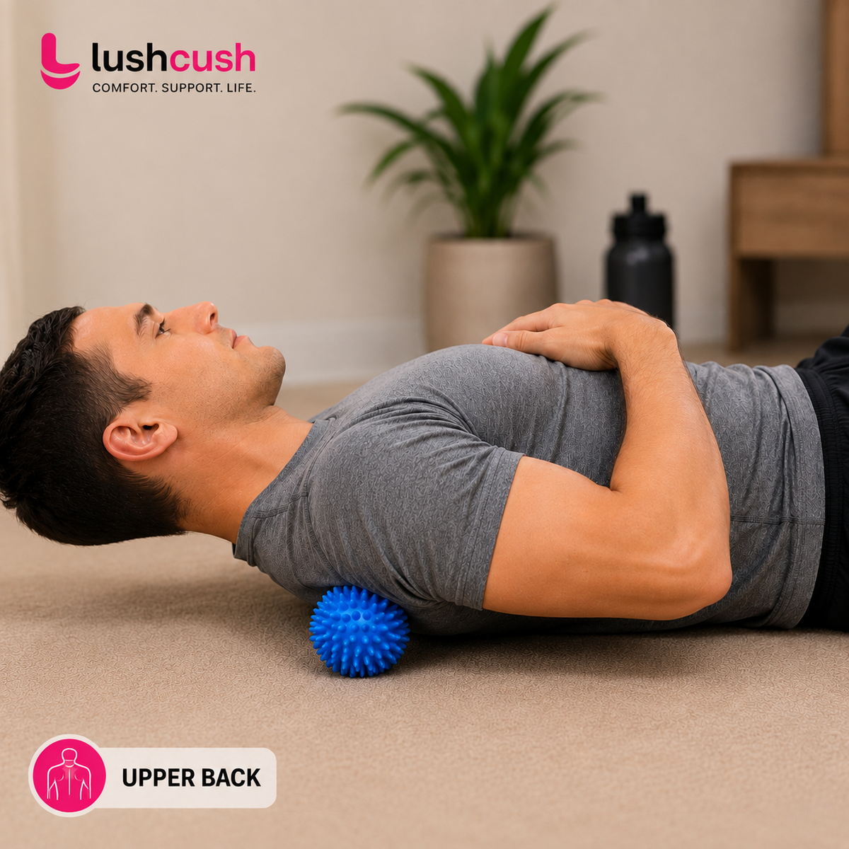 LushCush® Blue Spiky Massage Ball – Deep Tissue Trigger Point Massage Ball